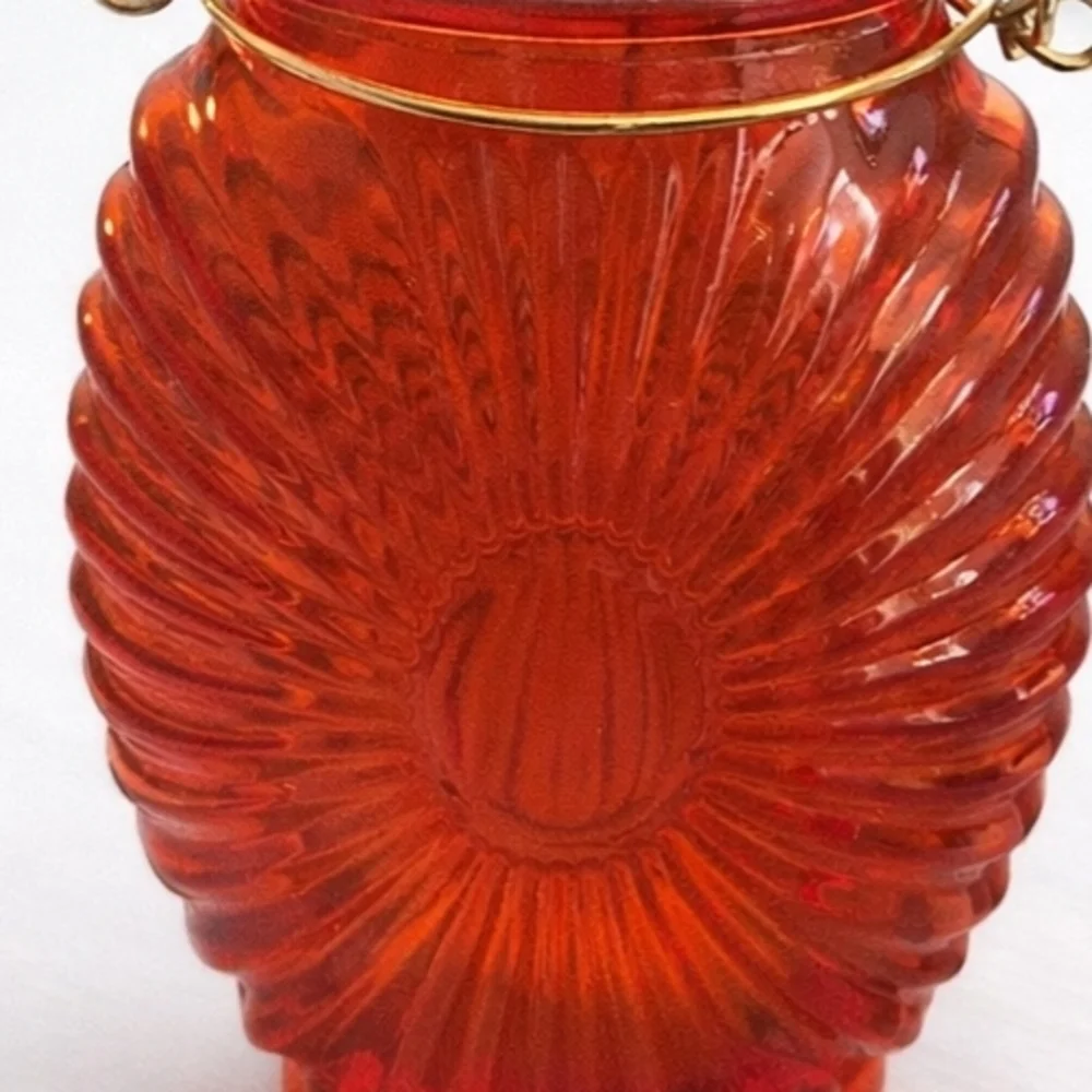 Vintage Ruby Red Glass Hanging Lamp Shade